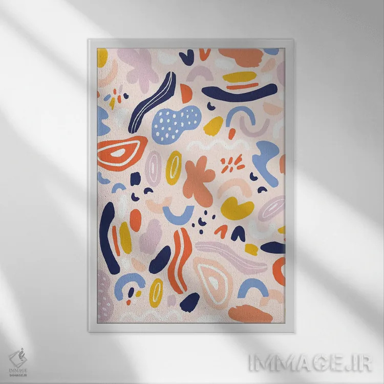 تابلو انتزاعی تغییرشکل دهنده ۶ اثر نادیا حسن - نمای قابدار سفید