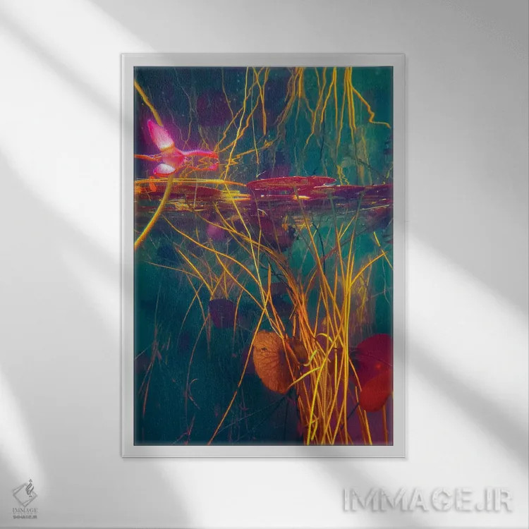 تابلو انتزاعی تزریق وریدی اثر نیتن هد - نمای قابدار سفید