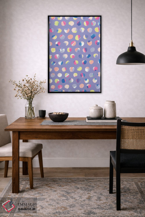 تابلو انتزاعی نقطه های نقاشی شده اثر نادیا حسن - D4B