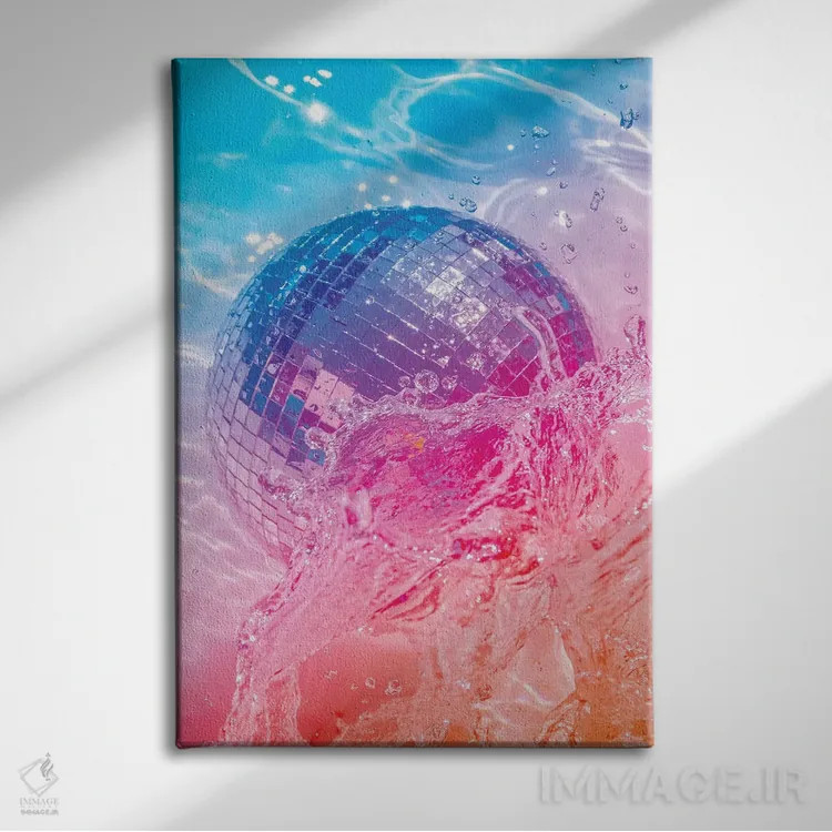 تابلو دکوراتیو درخشش دیسک اثر نیتن هد - نمای روبهرو روی دیوار