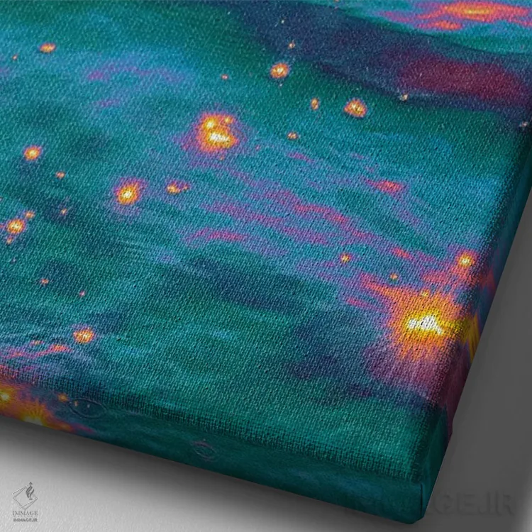 تابلو دکوراتیو نیروی طبیعت اثر نیتن هد - نمای نزدیک بافت بوم