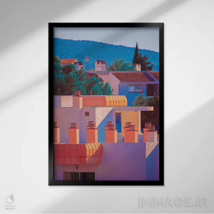 تابلو دکوراتیو سقف مرجانی اثر نیتن هد - نمای قابدار مشکی