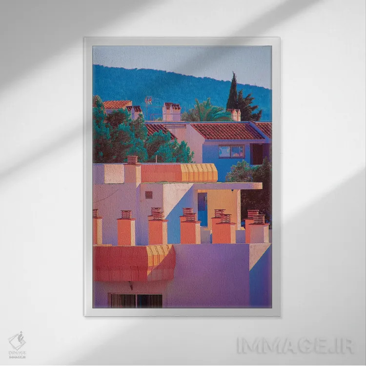 تابلو دکوراتیو سقف مرجانی اثر نیتن هد - نمای قابدار سفید