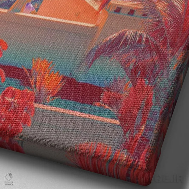 تابلو دکوراتیو مزارع اسطوخودوس اثر نیتن هد - نمای نزدیک بافت بوم