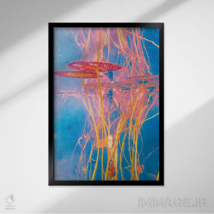 تابلو دکوراتیو اکوسیستماتیک اثر نیتن هد - نمای قابدار مشکی