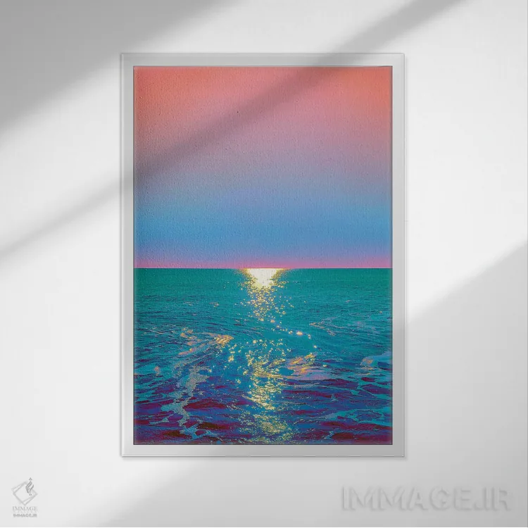 تابلو دکوراتیو افق کیهانی اثر نیتن هد - نمای قابدار سفید