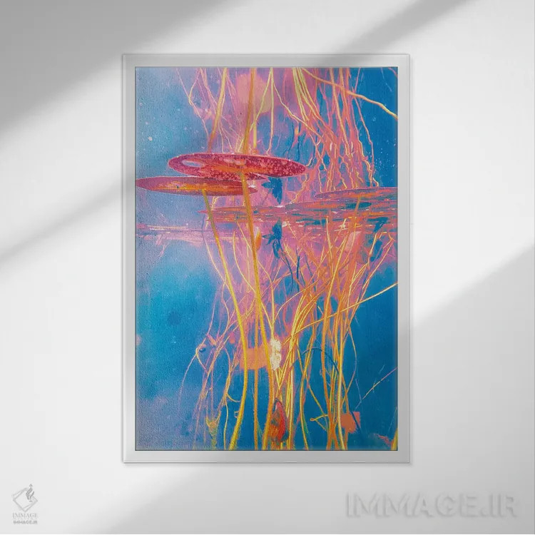 تابلو دکوراتیو اکوسیستماتیک اثر نیتن هد - نمای قابدار سفید