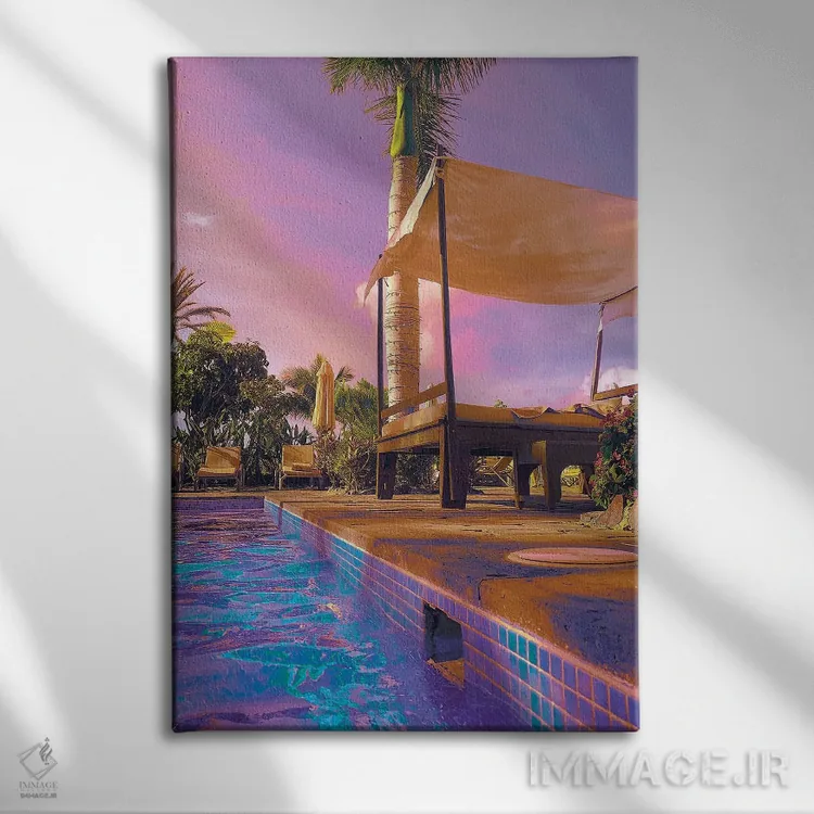 تابلو دکوراتیو لذت کنار استخر اثر نیتن هد - نمای روبهرو روی دیوار