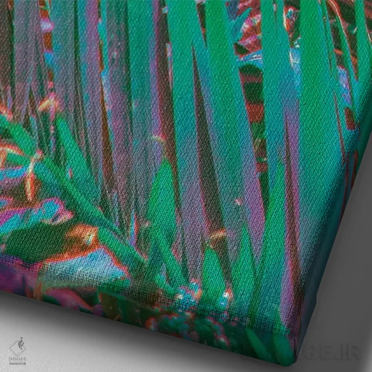 تابلو دکوراتیو نخل های بهشت اثر نیتن هد - نمای نزدیک بافت بوم