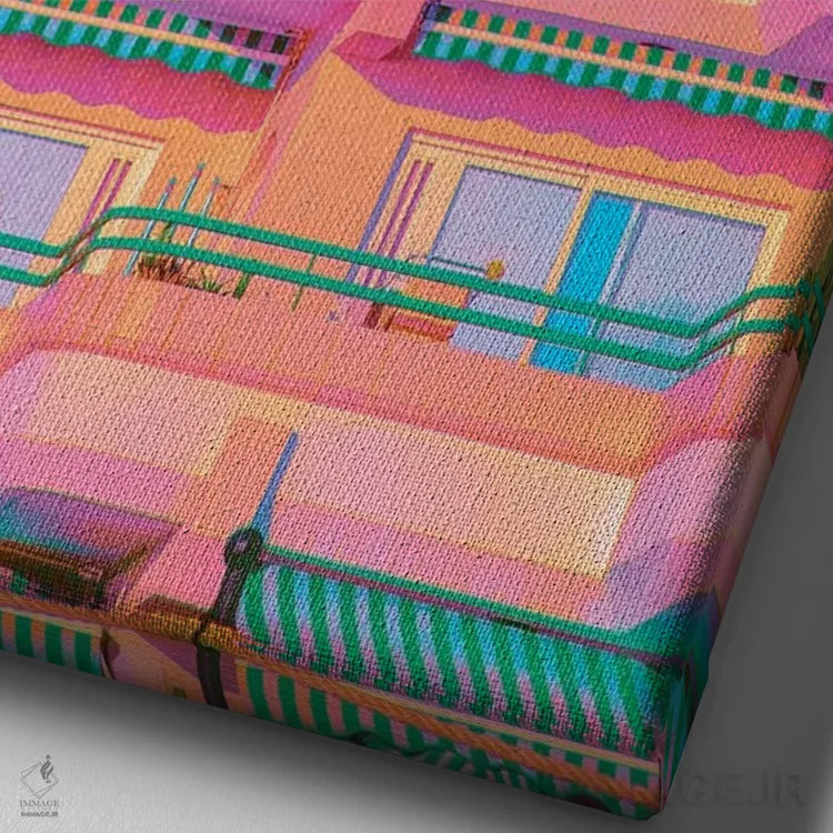 تابلو دکوراتیو قصر هلو اثر نیتن هد - نمای نزدیک بافت بوم