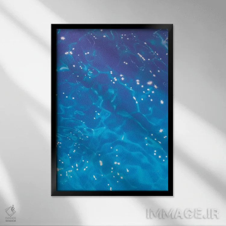 تابلو دکوراتیو کنار استخر اثر نیتن هد - نمای قابدار مشکی