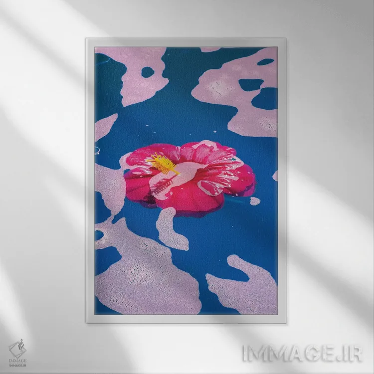 تابلو دکوراتیو رودخانه تنبل اثر نیتن هد - نمای قابدار سفید