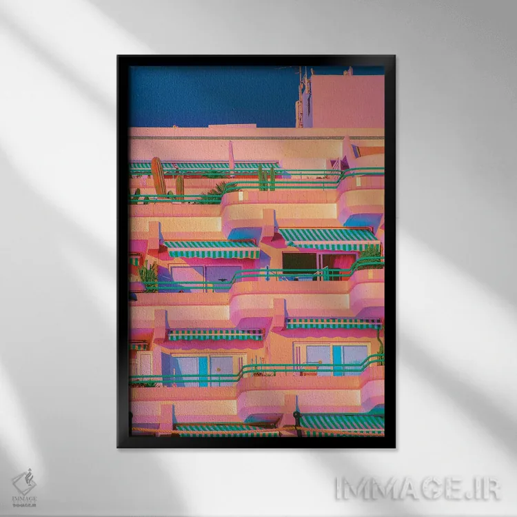 تابلو دکوراتیو قصر هلو اثر نیتن هد - نمای قابدار مشکی