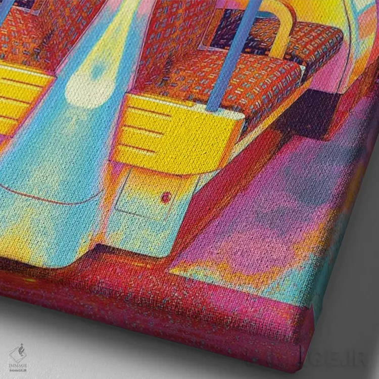 تابلو دکوراتیو مقصد مشترک اثر نیتن هد - نمای نزدیک بافت بوم