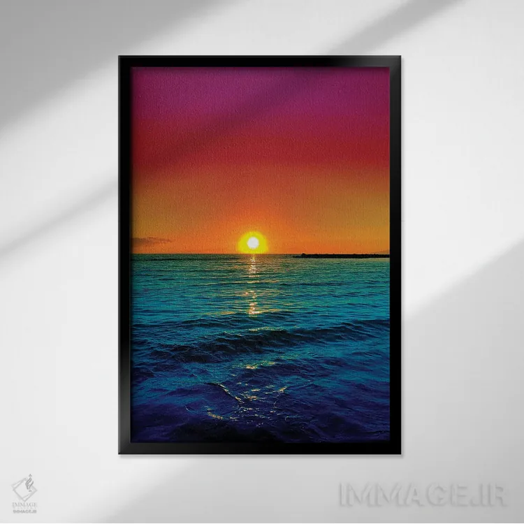 تابلو دکوراتیو مسابقه دهنده در غروب اثر نیتن هد - نمای قابدار مشکی