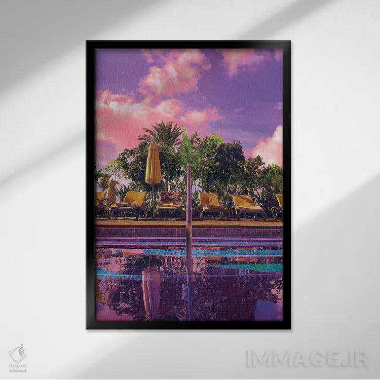 تابلو دکوراتیو زمان تامل اثر نیتن هد - نمای قابدار مشکی