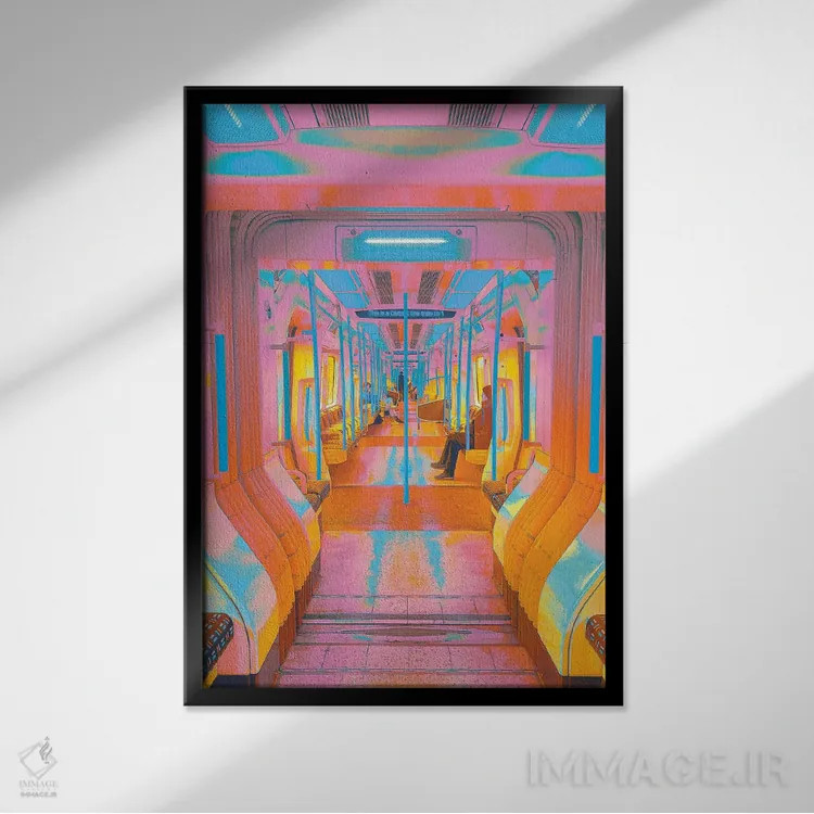 تابلو دکوراتیو به سوی آینده اثر نیتن هد - نمای قابدار مشکی