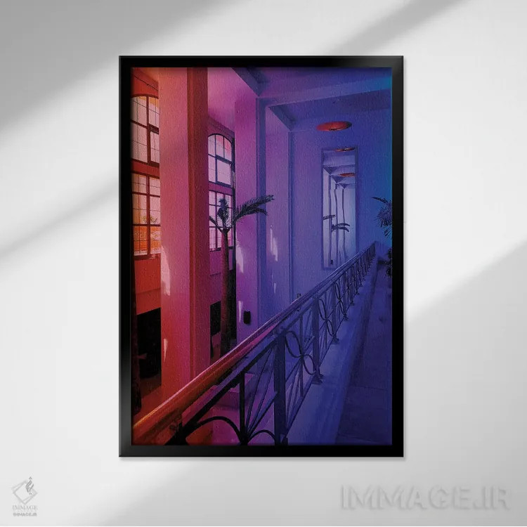 تابلو دکوراتیو ساعات غروب اثر نیتن هد - نمای قابدار مشکی