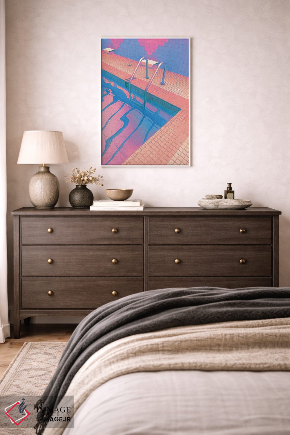 تابلو دکوراتیو چشمه آب گرم هنگام غروب اثر نیتن هد - D3W