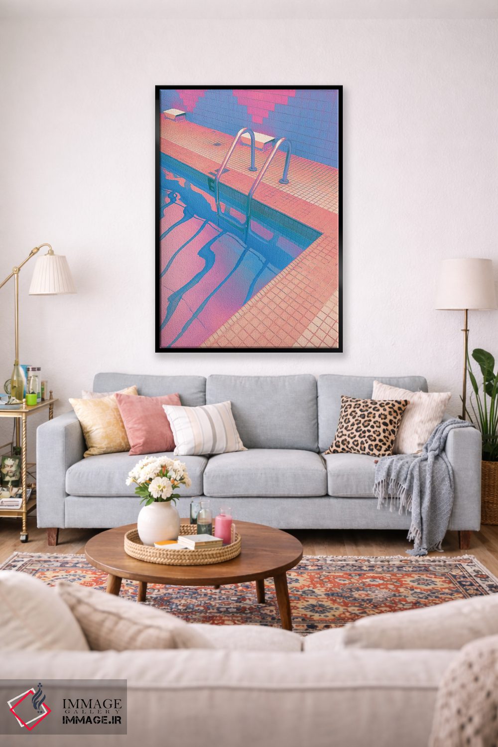 تابلو دکوراتیو چشمه آب گرم هنگام غروب اثر نیتن هد - D2B