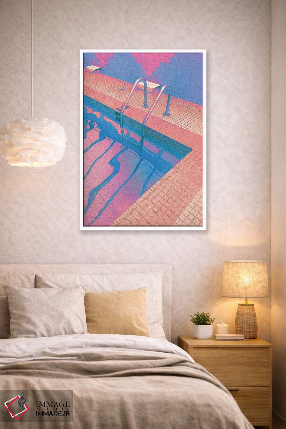 تابلو دکوراتیو چشمه آب گرم هنگام غروب اثر نیتن هد - D1W