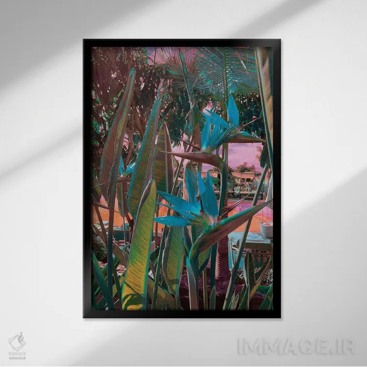 تابلو دکوراتیو فوق العاده گرمسیری اثر نیتن هد - نمای قابدار مشکی