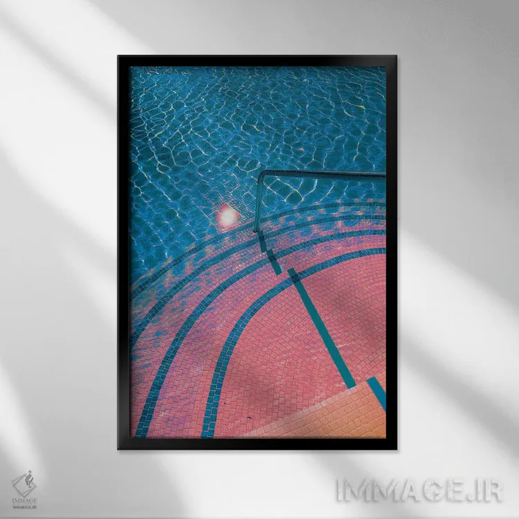 تابلو دکوراتیو مراقب گام های آبی خود باشید اثر نیتن هد - نمای قابدار مشکی