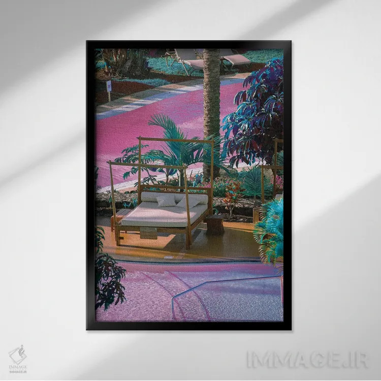 تابلو دکوراتیو بهشت مجازی اثر نیتن هد - نمای قابدار مشکی