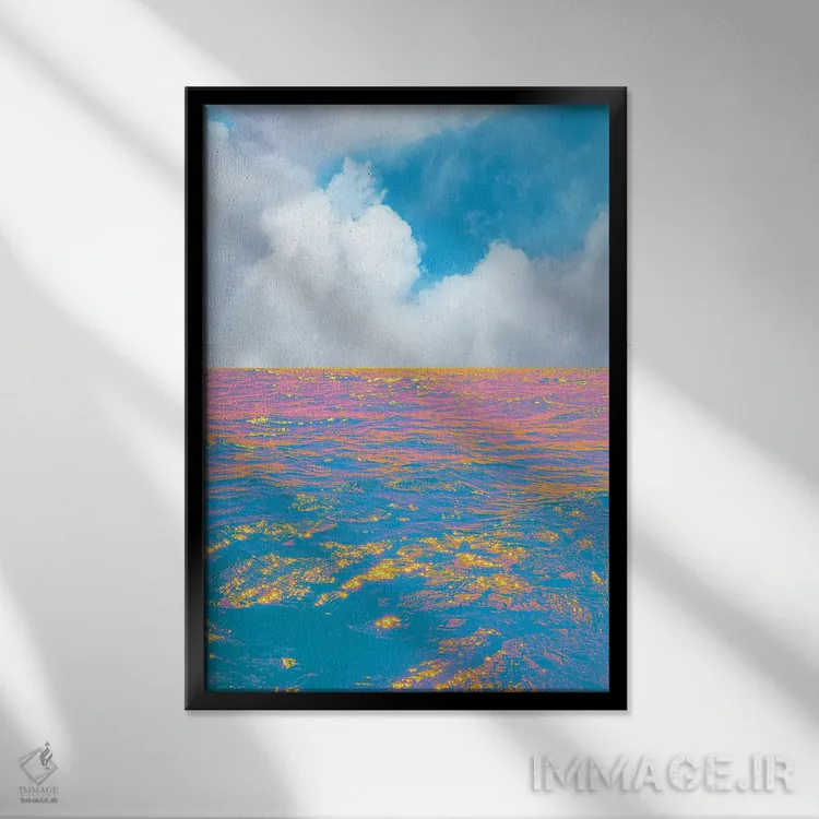 تابلو دکوراتیو بافت مه اثر نیتن هد - نمای قابدار مشکی