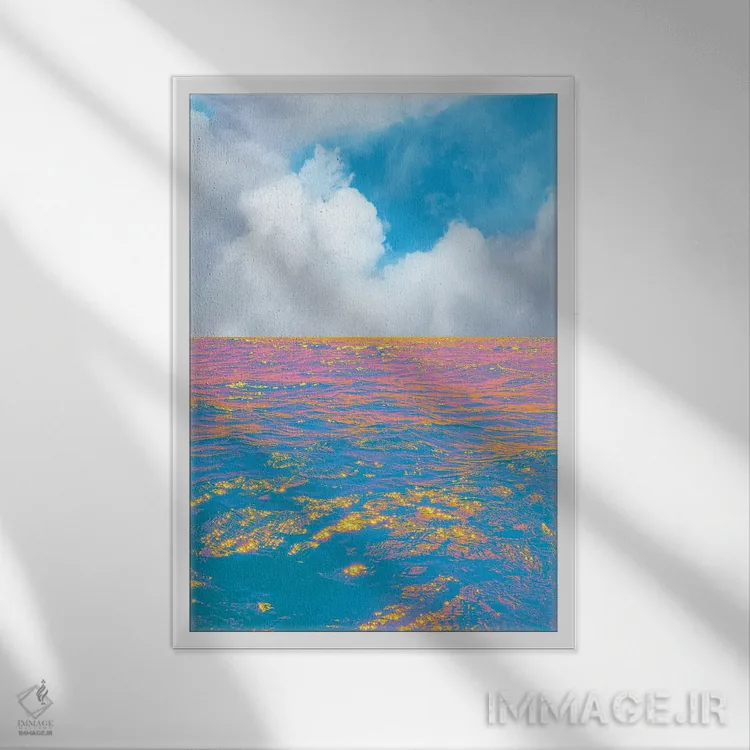 تابلو دکوراتیو بافت مه اثر نیتن هد - نمای قابدار سفید