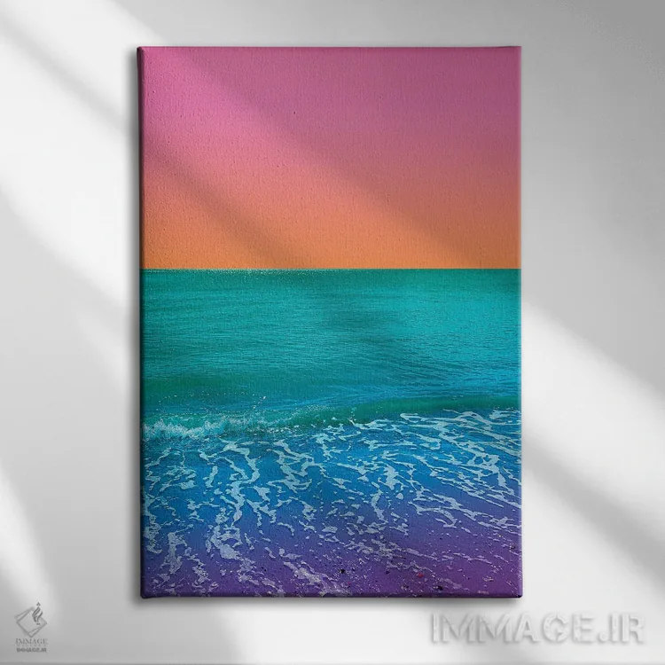 تابلو دکوراتیو غروب مارمالادی اثر نیتن هد - نمای روبهرو روی دیوار