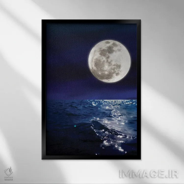 تابلو دکوراتیو مرا کنار ماه ملاقات کن اثر نیتن هد - نمای قابدار مشکی