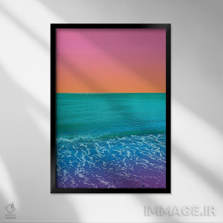 تابلو دکوراتیو غروب مارمالادی اثر نیتن هد - نمای قابدار مشکی