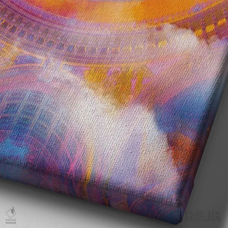 تابلو دکوراتیو غسل تعمید در مهتاب اثر نیتن هد - نمای نزدیک بافت بوم