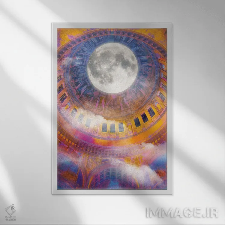 تابلو دکوراتیو غسل تعمید در مهتاب اثر نیتن هد - نمای قابدار سفید