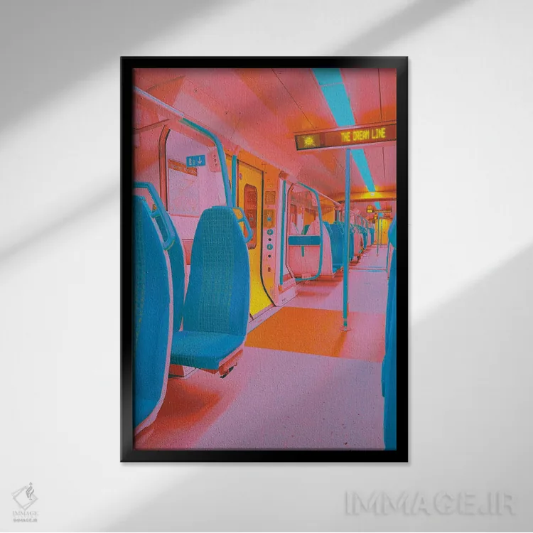 تابلو دکوراتیو خط رویا اثر نیتن هد - نمای قابدار مشکی