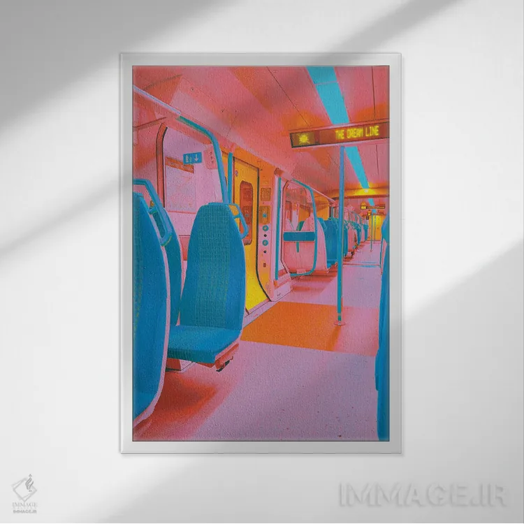 تابلو دکوراتیو خط رویا اثر نیتن هد - نمای قابدار سفید