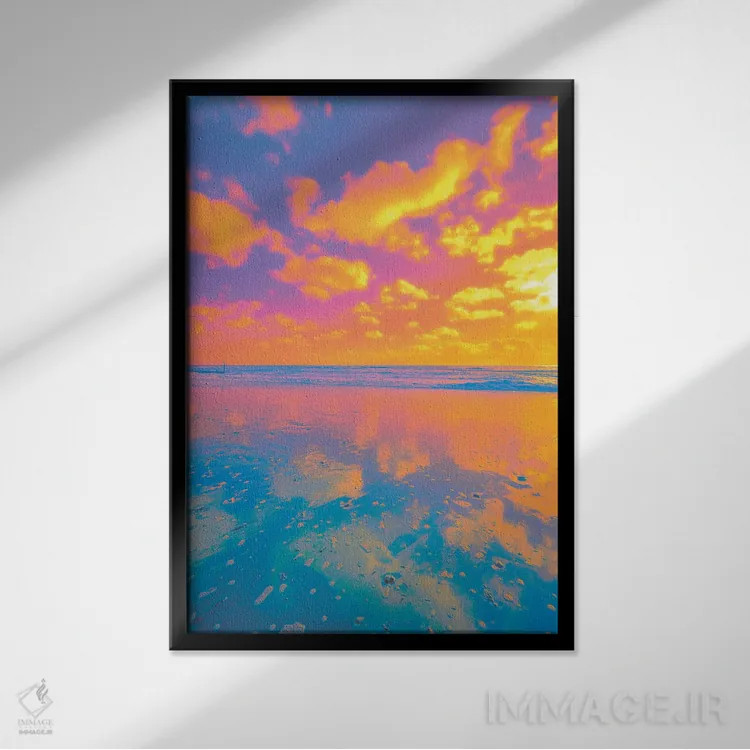 تابلو دکوراتیو شمردن ابرها اثر نیتن هد - نمای قابدار مشکی