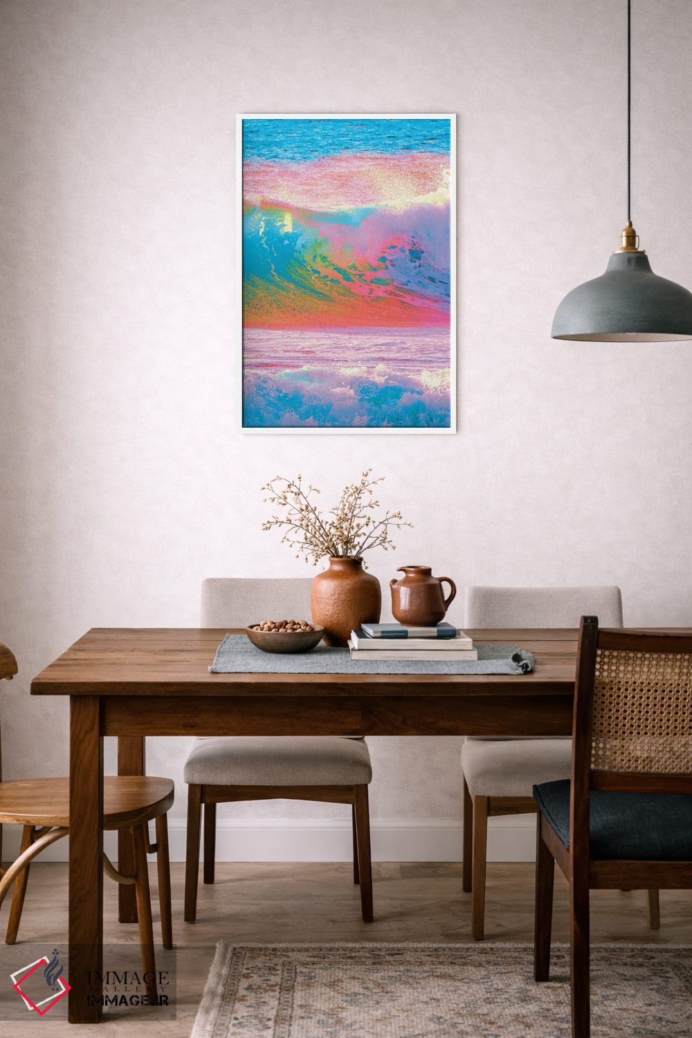 تابلو دکوراتیو موج های رنگ اثر نیتن هد - D5W