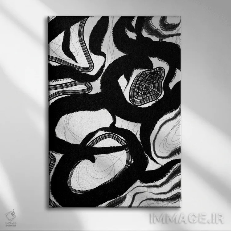 تابلو مینیمال خطوط ظریف ۱ اثر نیکلاس هولمن - نمای روبهرو روی دیوار