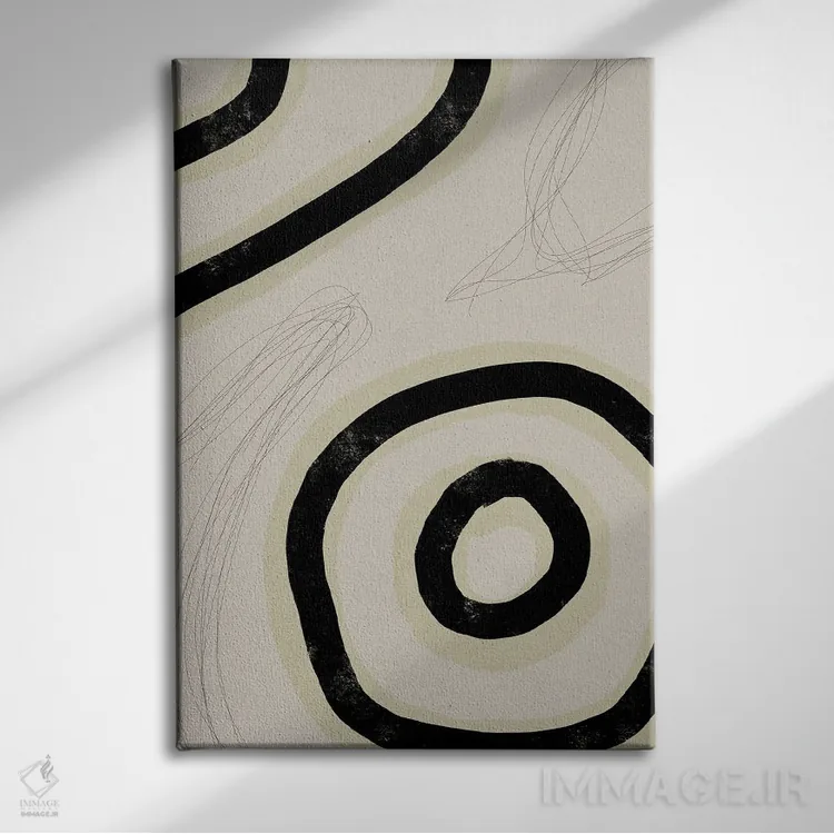 تابلو مینیمال سنگ عاجی ۳ اثر نیکلاس هولمن - نمای روبهرو روی دیوار