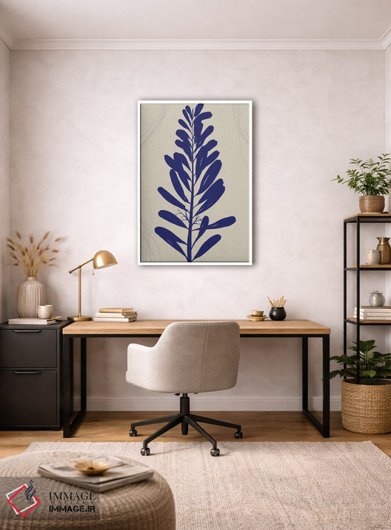تابلو مینیمال طرح آبی گیاهی ۱ اثر نیکلاس هولمن - D2W