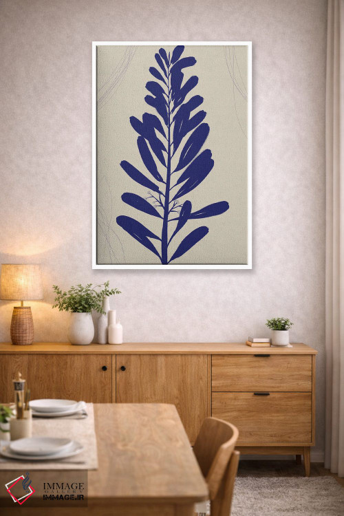 تابلو مینیمال طرح آبی گیاهی ۱ اثر نیکلاس هولمن - D3W