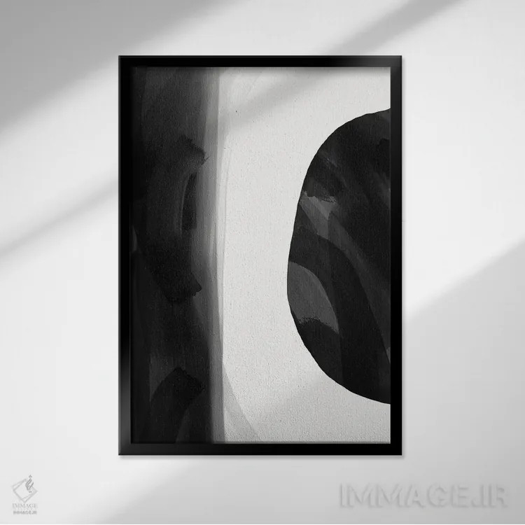تابلو مینیمال قطعه گمشده ۲ اثر نیکلاس هولمن - نمای قابدار مشکی