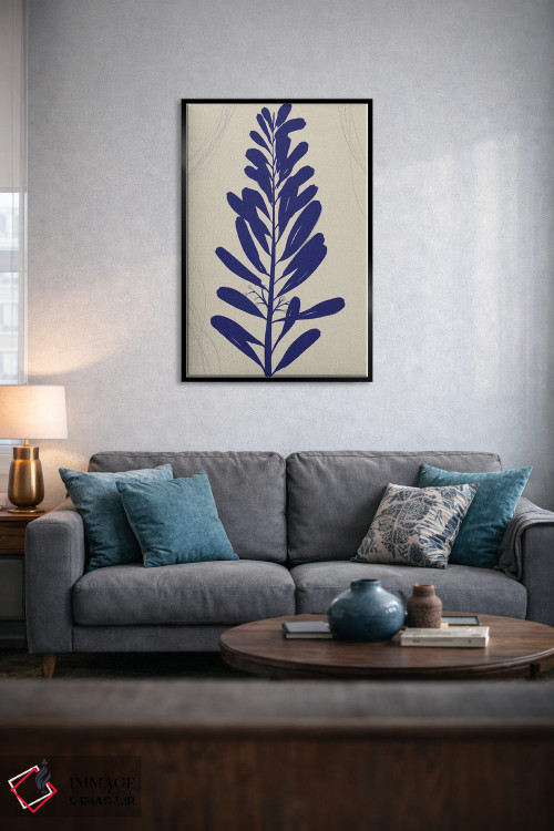تابلو مینیمال طرح آبی گیاهی ۱ اثر نیکلاس هولمن - D4B