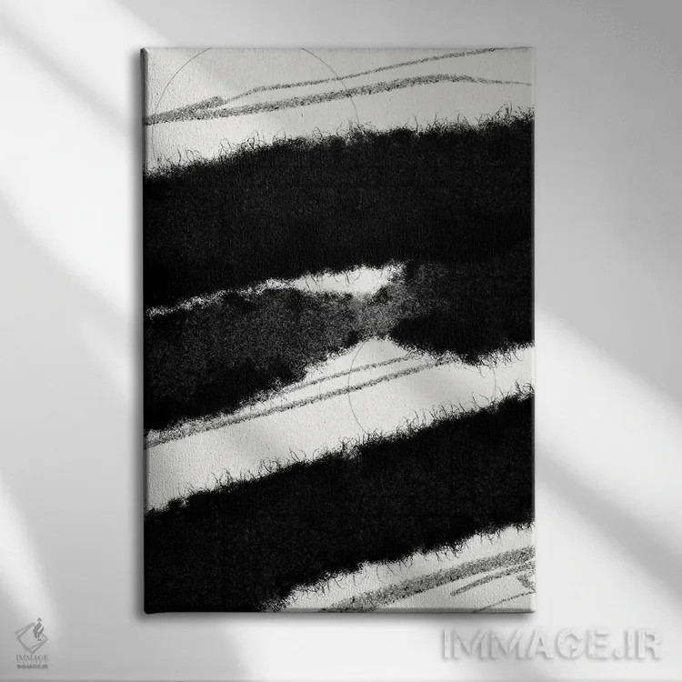 تابلو مینیمال حرکت جارویی ۲ اثر نیکلاس هولمن - نمای روبهرو روی دیوار