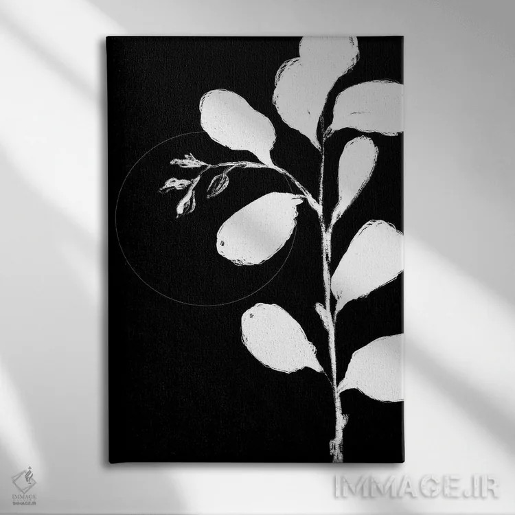 تابلو مینیمال نمای سیلوئت گیاهی ۲ اثر نیکلاس هولمن - نمای روبهرو روی دیوار