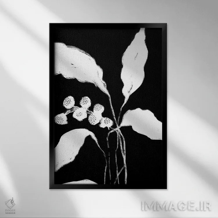 تابلو مینیمال رشد نو ۲ اثر نیکلاس هولمن - نمای قابدار مشکی