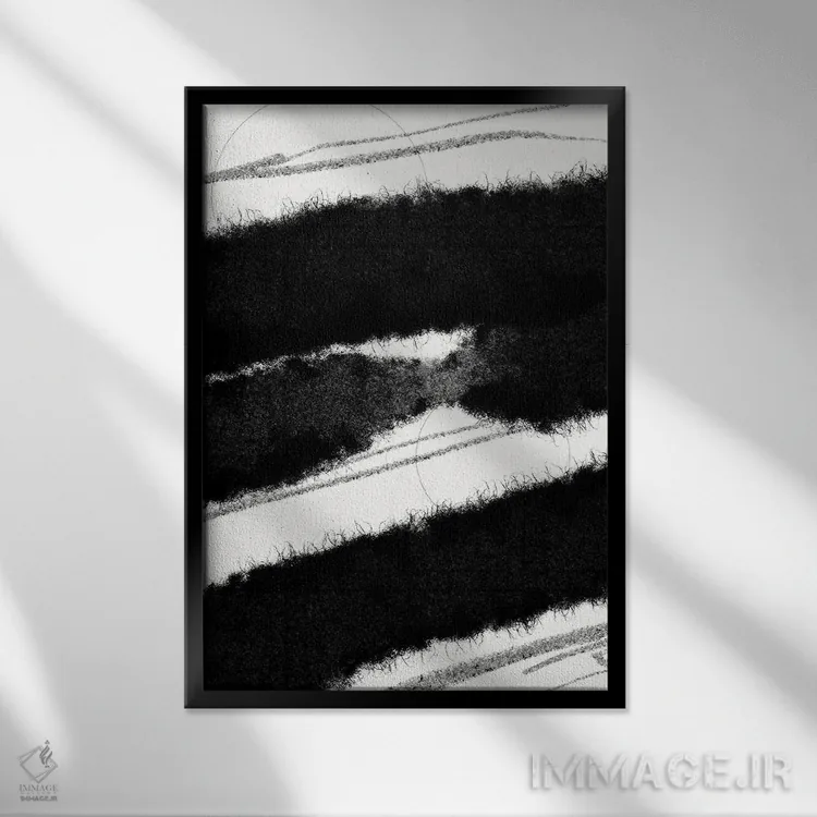تابلو مینیمال حرکت جارویی ۲ اثر نیکلاس هولمن - نمای قابدار مشکی