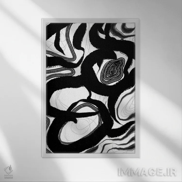 تابلو مینیمال خطوط ظریف ۱ اثر نیکلاس هولمن - نمای قابدار سفید